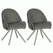 Fauteuil en tissu côtelé Sedia (Lot de 2) vert Mauro Ferretti - vert 8024609382413 Fauteuil en tissu côtelé Sedia (Lot de 2) vert Mauro Ferretti - vert 8024609382413