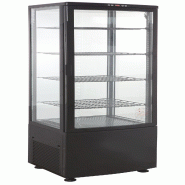 GastroHero Vitrine réfrigérée ECO 235 litres, éclairage LED, 4 grilles, noire - noir acier KV-235S