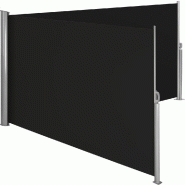 Helloshop26 - Auvent store latéral brise-vue paravent rétractable double noir 180 x 600 cm 2208136 - 3000135081308