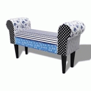 Helloshop26 - Banc banquette design avec patchwork bleu et blanc 02_0010995 - 3000603782720 Helloshop26 - Banc banquette design avec patchwork bleu et blanc 02_0010995 - 3000603782720