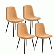 Helloshop26 - Chaises de salle à manger lot de 4 support métallique pieds réglables nettoyage facile chaises de cuisine tissu 12_0004986 - 30002227 Helloshop26 - Chaises de salle à manger lot de 4 support métallique pieds réglables nettoyage facile chaises de cuisine tissu 12_0004986 - 30002227