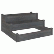 Helloshop26 - Jardinière bac lit surélevé plantes fleurs terrasse jardin de jardin 120 x 120 x 56 cm bois massif de sapin gris 02_0039340 - 3000218 Helloshop26 - Jardinière bac lit surélevé plantes fleurs terrasse jardin de jardin 120 x 120 x 56 cm bois massif de sapin gris 02_0039340 - 3000218