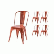 Kosmi Lot de 4 chaises style industriel en métal couleur cuivre - Finition brillant - cuivre métal 3760301697657 Kosmi Lot de 4 chaises style industriel en métal couleur cuivre - Finition brillant - cuivre métal 3760301697657