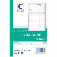Lot de 10 Carnet Livraisons - A5 - 50 tripli - 3416790021083