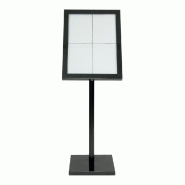 Panneau  présentoir Black Star LED blanches (4 pages A4) 50x40x138cm