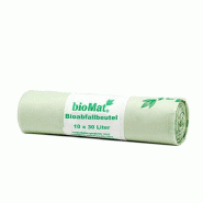 Papstar 500 `bioMat` sacs à compost à base d'amidon 30 l 60 cm x 53 cm sans poignée de transport - vert en carton 9007730002800