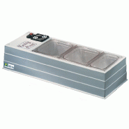 Saladette réfrigérée à poser inox avec 4 bacs gn 1/3 - PPR4/3