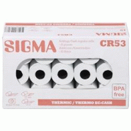 SIGMA Rouleaux de caisses thermiques CR53, 57 mm x 12 m, 15 unités - blanc papier 1985 SIGMA Rouleaux de caisses thermiques CR53, 57 mm x 12 m, 15 unités - blanc papier 1985