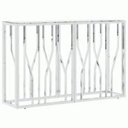 Table console argenté 110x30x70 cm acier inoxydable et verre Modèle Atlas Outdoor - 350027