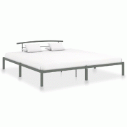 VidaXL Cadre de lit sans matelas gris métal 180x200 cm Modèle Wervioris - 284667