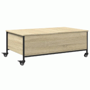 VidaXL Table basse avec roulettes chêne sonoma bois d'ingénierie Modèle Aurore Pro - 842297
