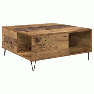 VidaXL Table basse Bois Ancien 80 x 80 x 36,5 cm Bois d'ingénierie Modèle Luna Confort Plus - 881666