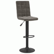VidaXL Tabouret de bar Gris foncé Velours Modèle Flex Riviera Élite - 335753