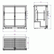 Arrière bar réfrigérée noir 2 portes coulisst l900 7527.0020 COMBISTEEL