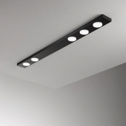 Button - Plafonnier LED 5xGX53 max 15W, Rectangulaire 120x10 cm, Métal Peint, IP20 - Perenz - Noir - noir 8568 N Button - Plafonnier LED 5xGX53 max 15W, Rectangulaire 120x10 cm, Métal Peint, IP20 - Perenz - Noir - noir 8568 N