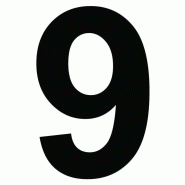 Chiffre autocollant noir - 9