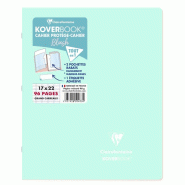 Clairefontaine Lot de 10 Cahier Kover Book Blush 17x22, 96p./48 feuilles 90 g/m² piquées, couv. Coloris menthe, Séyès - 3037929514735