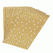 Clairefontaine Sachet de 50 pochettes kraft 50 g/m², 16x30+5cm, motif Coeurs - doré 394116C