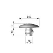 Clou podotactile a frapper en inox - tige courte (db)_1