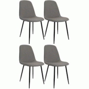CLP Chaise de salle à manger Maryam Gris clair/Tissu - gris textile 327447 CLP Chaise de salle à manger Maryam Gris clair/Tissu - gris textile 327447