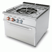 Cuisinière à gaz Paellero avec flamme pilote sur four à gaz statique. Structure en acier inoxydable. Dimensions 80x90 h 90 cm. Modèle PAF-98G - 1996