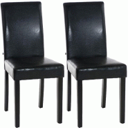 Décoshop26 - Lot de 2 chaises de salle à manger design moderne en PVC noir et pieds en bois noir 10_0001550 - noir Bois massif 3000250538381
