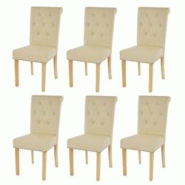 Décoshop26 - Lot de 6 chaises de salle à manger chesterfield synthétique crème pieds clairs design moderne et chic 04_0002115 - 3000054832692 Décoshop26 - Lot de 6 chaises de salle à manger chesterfield synthétique crème pieds clairs design moderne et chic 04_0002115 - 3000054832692