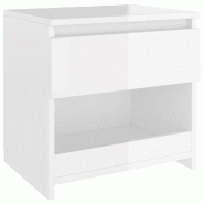 Décoshop26 - Table de chevet avec tiroir et compartiment 40 x 30 x 39 cm bois d'ingénierie blanc brilliant DEC033445 - blanc 3000259537613 Décoshop26 - Table de chevet avec tiroir et compartiment 40 x 30 x 39 cm bois d'ingénierie blanc brilliant DEC033445 - blanc 3000259537613