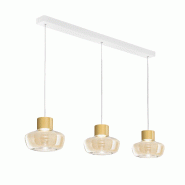 Fabas Luce Suspension Led Kino 36 W 3900 Lm 3000 K À Intensité Variable, Structure En Métal Et Verre Borosilicate Cognac - Ip20 Classe 1 - beige 80