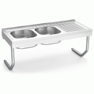 FRICOSMOS Evier suspendu avec couvercles 2C, ED 1200x500x450 mm. Dimensions cuve 340x370x150 mm. - inox 050436OST