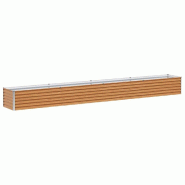 Helloshop26 - Jardinière surélevée industrielle style contemporain 390 x 50 x 36 cm en acier galvanisé marron clair 02_0059033 - marron acier 3000