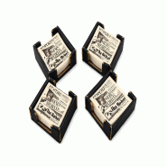 Hostelnovo del Valles Hostelnovo – Lot de 4 porte‑serviettes en carton noir + 100 serviettes gazette - multicolore en carton 8436604775297