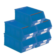 Lot de 5 bacs à bec en plastique 88l bleu_0