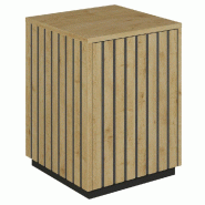 Podium 1 porte push-pull Vertigo T03 MDF noir et chêne clair 45x45x60cm