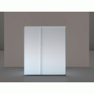 Armoire mi-haute portes battantes asymétriques Sixton - Bois mélaminé - L100 H117 cm Armoire mi-haute portes battantes asymétriques Sixton - Bois mélaminé - L100 H117 cm