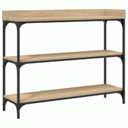Table console avec étagères chêne sonoma 100x30x80 cm Modèle Atlas Master Edge - 837808