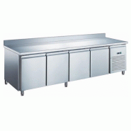 Table réfrigérée inox négative avec évaporateur ventilé - 4 portes - 553 litres - Avec dosseret - GN4201BTX