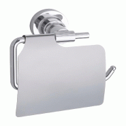 Tesa Luup Dérouleur papier toilette avec couvercle, métal chromé, adhésif, technologie sans percer, 135mm x 140mm x 75mm - argenté métal 40288-0