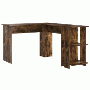 VidaXL Bureau d'angle Chêne fumé 140 x 113,5 x 75 cm Bois d'ingénierie Modèle Solaris Concept - 869558