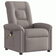 VidaXL Fauteuil de massage inclinable Taupe Tissu Modèle Lerlonora - 4015633
