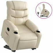 VidaXL Fauteuil inclinable Crème Similicuir Modèle Nermelor - 3206600