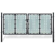 Vidaxl portail simple de clôture noir 300x175 cm 141692