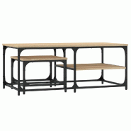 VidaXL Tables basses gigognes 2 pcs chêne sonoma bois d'ingénierie Modèle Atlas Infinite Pro - 835395