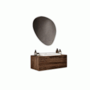 AQA Design Composition de salle de bain 3 pièces en MDF SOLMIRA chêne rio L.90 P.45 H.190 MPSO36-RR - marron Bois manufacturé MPSO36-RR