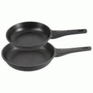 BERGNER Copper - Jeu de 2 Poêles Ø24/28 cm en Aluminium Coulé avec Manche en Bakélite - Q5011