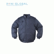 Blouson de travail 2en1 marine - Anti-froid thermique en coton et polyester - Manches amovibles, 4 poches - CHOUKA SLEEVE COVERGUARD_0