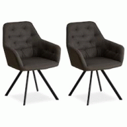 Décoshop26 - Lot de 2 chaises de salle à manger salon avec revêtement confortable couleur anthracite CDS06106 - 3000429569604 Décoshop26 - Lot de 2 chaises de salle à manger salon avec revêtement confortable couleur anthracite CDS06106 - 3000429569604