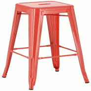 Décoshop26 - Tabouret de bar x1 hauteur 76 cm design industriel structure robuste à quatre pieds métal rouge 10_0005810 - rouge métal 3000265233639