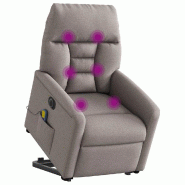 Fauteuil inclinable de massage électrique Taupe Tissu Modèle Quervion - 8721102960512