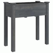 Helloshop26 - Jardinière bac lit surélevé plantes fleurs terrasse jardin avec doublure 71 x 37 x 76 cm bois massif de sapin gris 02_0038142 - 30002 Helloshop26 - Jardinière bac lit surélevé plantes fleurs terrasse jardin avec doublure 71 x 37 x 76 cm bois massif de sapin gris 02_0038142 - 30002